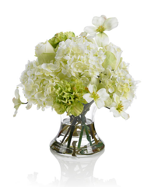 istock Dogwood and carnation bouquet on white background 182726193