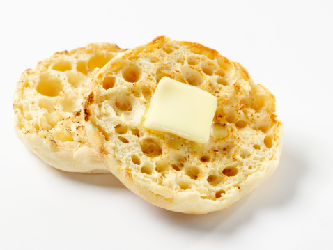 Toasted English Muffin with Butter -Photographed on Hasselblad H1-22mb Camera