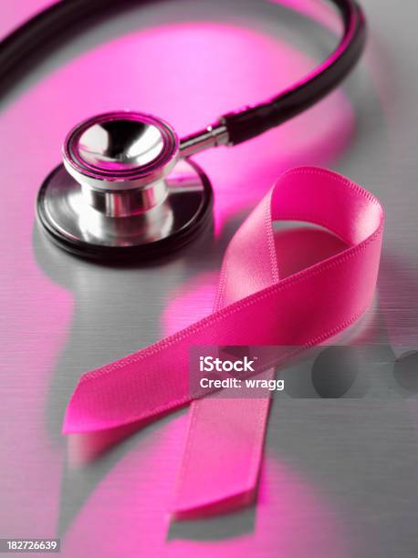 Nastro Di Consapevolezza Cancro In Acciaio Inossidabile - Fotografie stock e altre immagini di Nastro Rosa