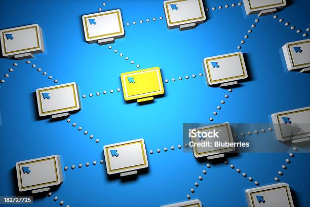 Computador Network - Fotografias de stock e mais imagens de Partilha de ficheiros - Partilha de ficheiros, Sistema de Segurança, Sob proteção