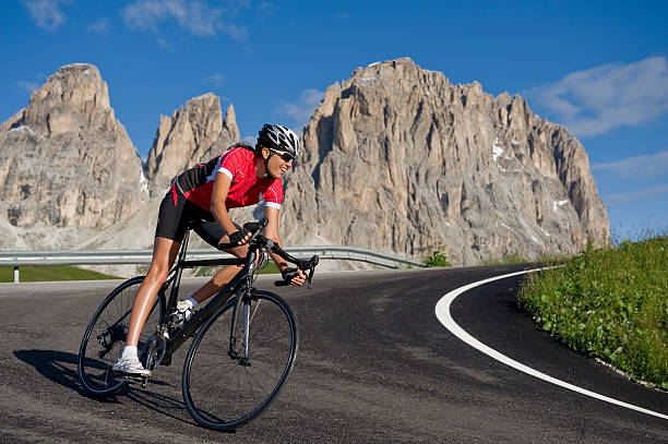 istock sporting woman on a race wheel 182727889