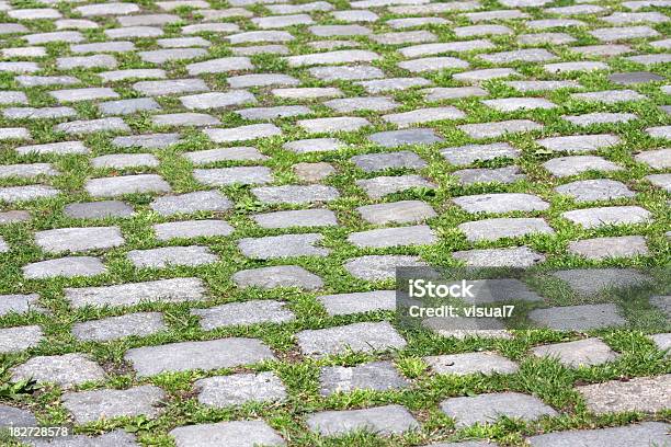 Foto de Pedras De Paralelepípedos e mais fotos de stock de Paralelepípedo - Paralelepípedo, Grama, Pedra de Calçamento