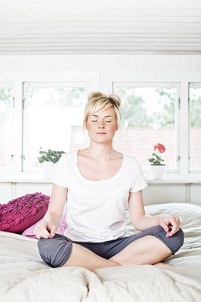 istock Calm woman on her bed 182728852