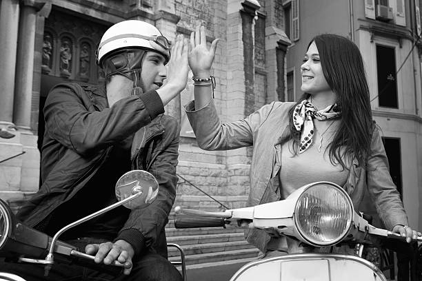 istock Young Couple on a Scooter 182730450