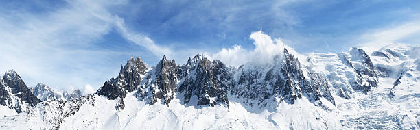 montblanc Alpes mountain range stock photo