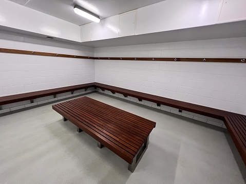 Interior of empty public changing room.