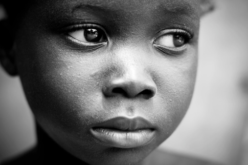 A close up of an African girl's face.