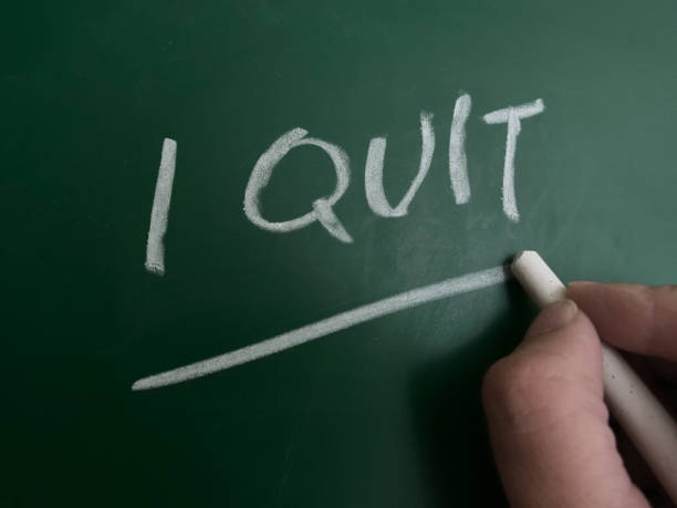 istock I quit, text written on chalkboard, life and business 1827311213