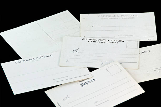 istock Retro European Postcards on Black 182732258