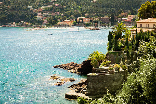 French Riviera landscape stock photo
