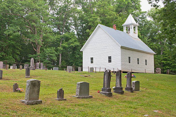 istock Country church with graveyard 182732935