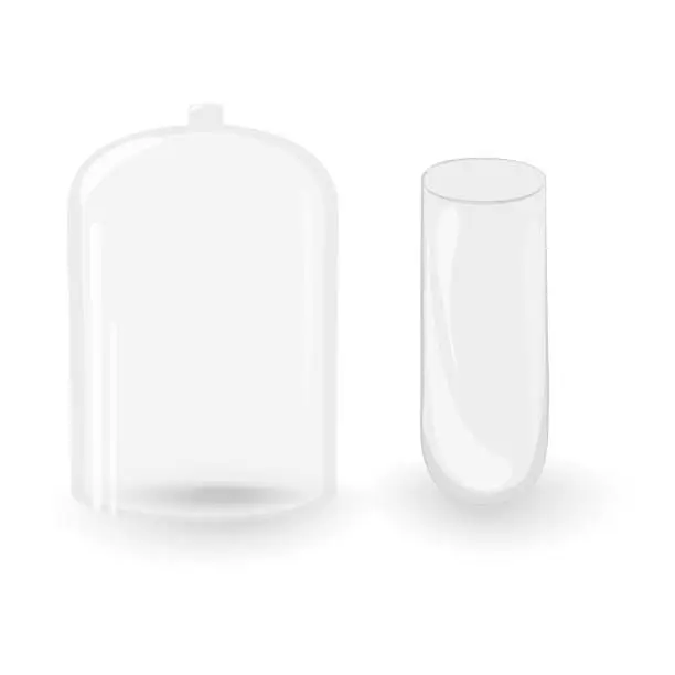 Vector illustration of Transparent glass lid for covering and flask with shadow and highlights for many different uses