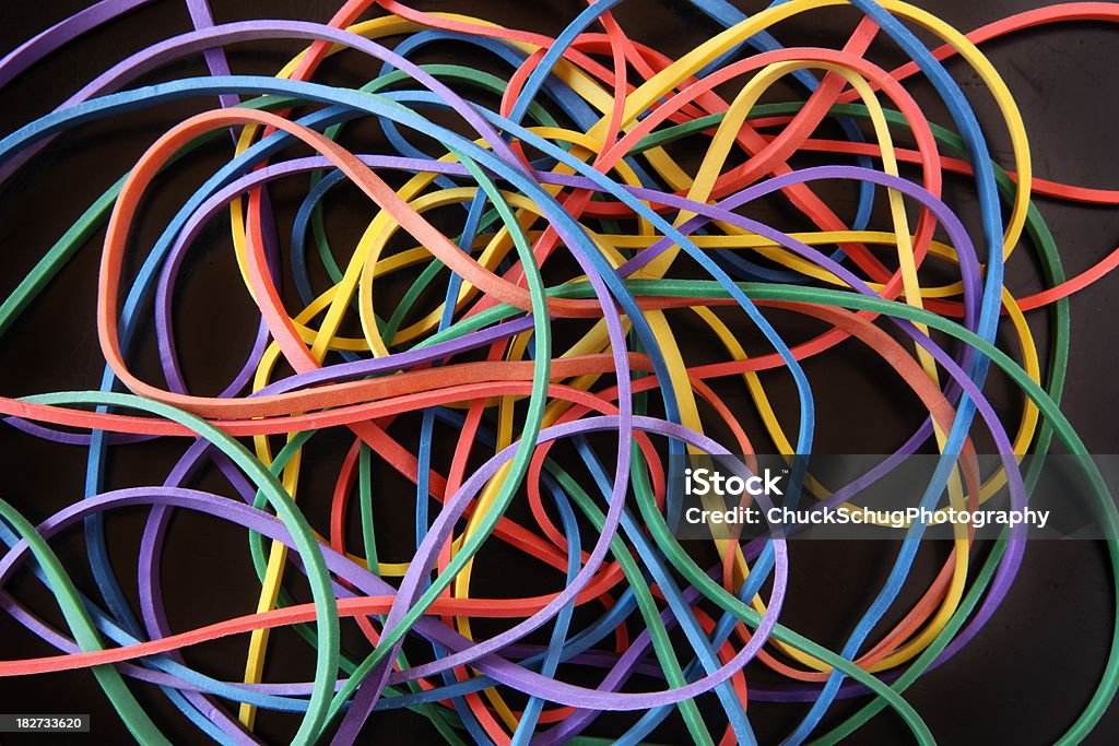 Goma elástica de oficina de la escuela de - Foto de stock de Amarillo - Color libre de derechos