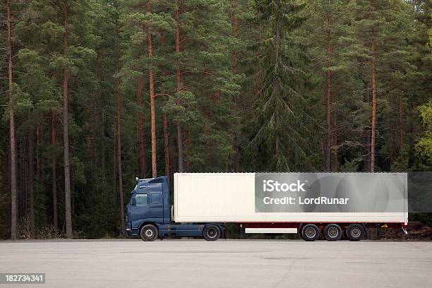 Photo libre de droit de Camion En Forêt banque d'images et plus d'images libres de droit de Poids lourd - Poids lourd, Espace blanc, Semi-remorque