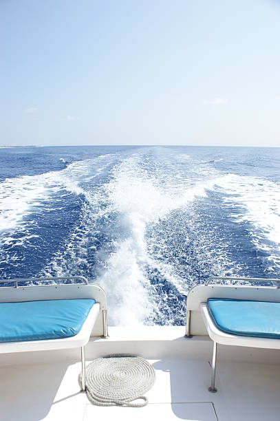 istock Yacht stern and the swirl. 182734510