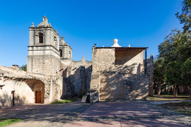 istock view to mission conception at San Antonio mission trail 1827348221