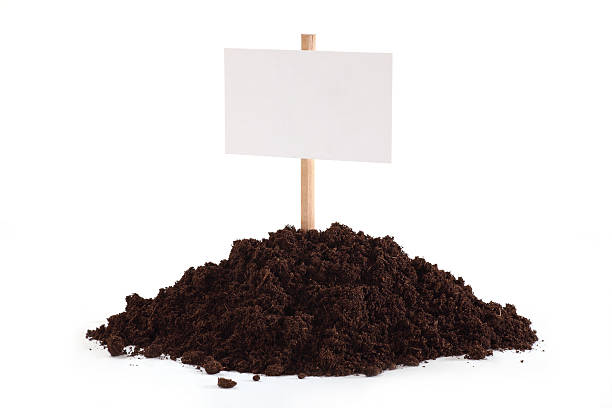 Blank as a Sign from Soil. stock photo