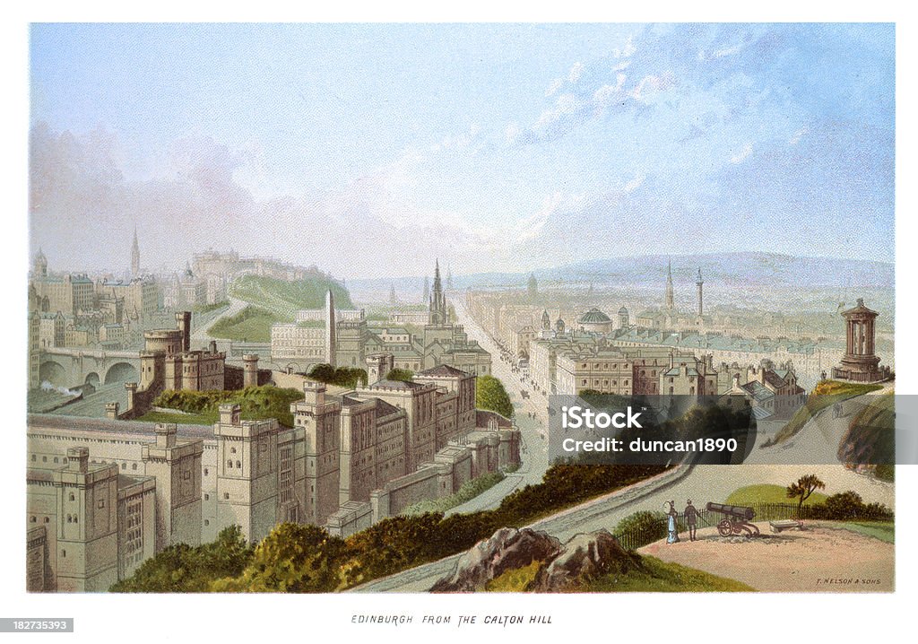 Эдинбург в XIX века - Стоковые иллюстрации Эдинбург - Лотиан роялти-фри