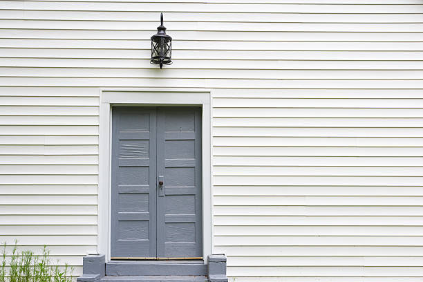 istock Rural church exterior with door 182735680