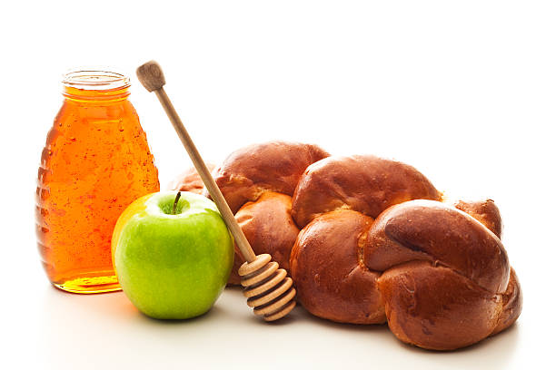 Challah and Honey Challah and Honey. jewish new year stock pictures, royalty-free photos & images