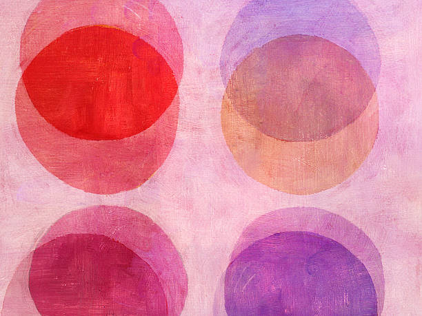 superposición de círculos de la composición - oil painting abstract circle fine art painting fotografías e imágenes de stock