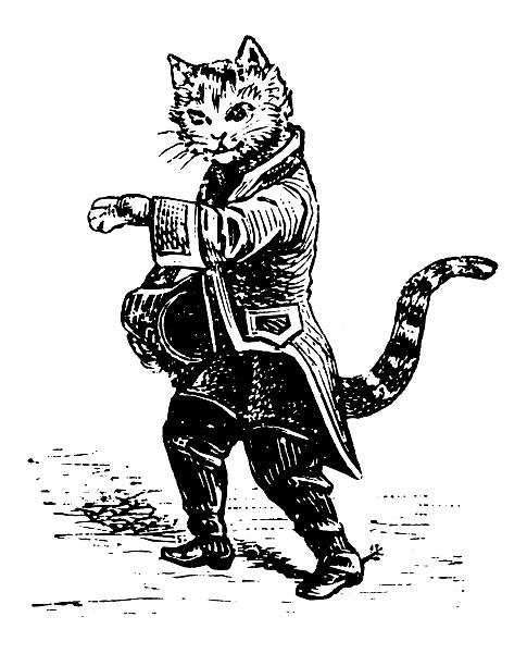 illustrazioni stock, clip art, cartoni animati e icone di tendenza di il gatto con gli stivali/antique illustrazioni progettuali - il gatto con gli stivali personaggio fantastico