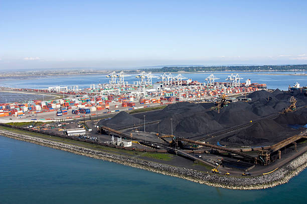 port wysyłki - coal crane transportation cargo container zdjęcia i obrazy z banku zdjęć