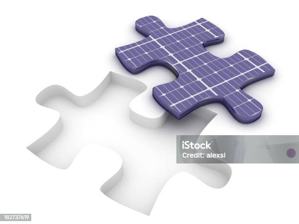 Energia Solarpuzzle - Fotografias de stock e mais imagens de Central de Energia Solar - Central de Energia Solar, Combustíveis e Geração de Energia, Conceito