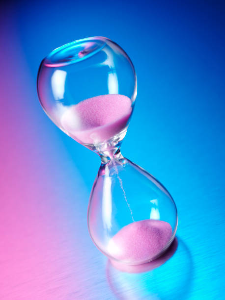istock Hourglass with Pink and Blue Lighting 182737662