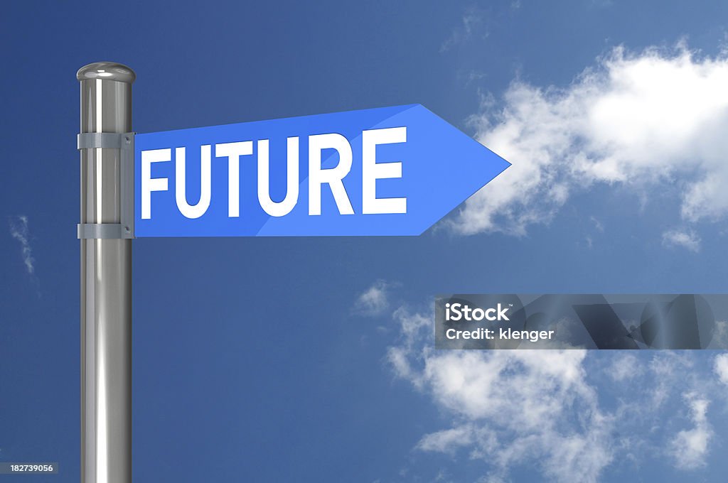 Il futuro-segnale inglese - Foto stock royalty-free di Acciaio