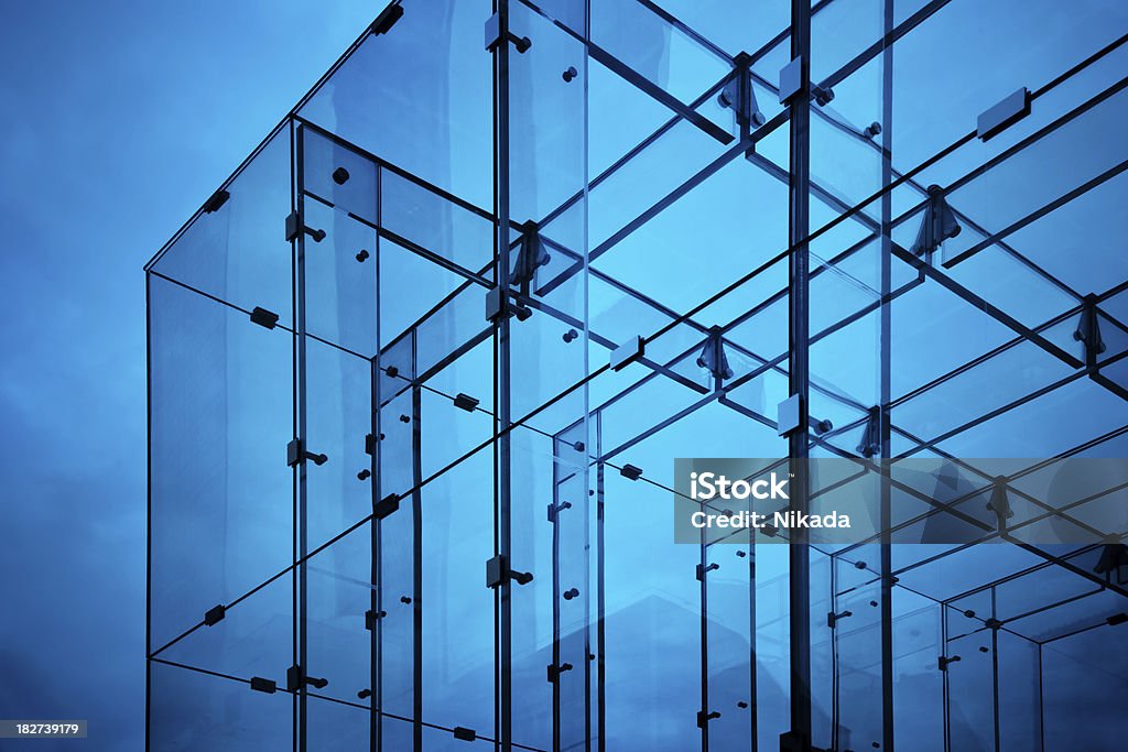 현대적이다 유리컵 직육면체 건축양상 - 로열티 프리 건축 스톡 사진