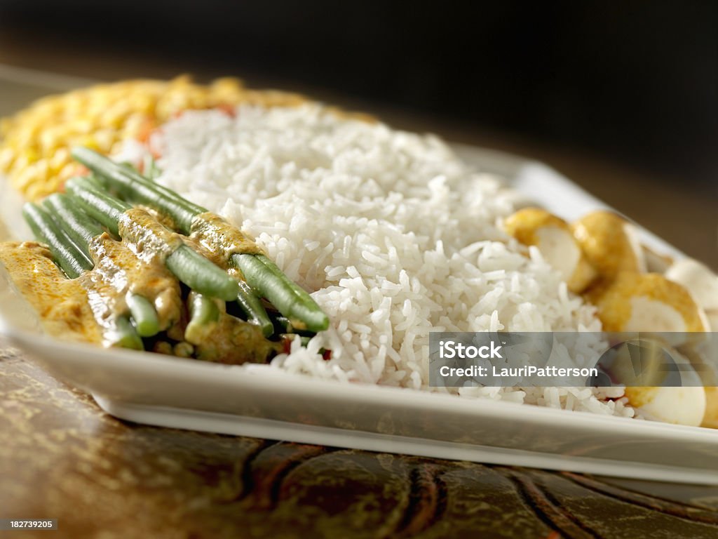 East indienne Masala et riz Basmati et de haricots verts - Photo de Aliment libre de droits