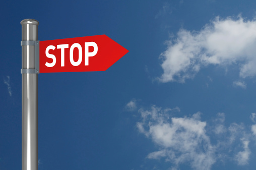 Stop Sign. Rendered in 3D with raytraced textures and lighting.