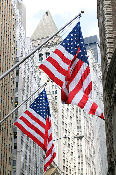 istock Flags,Wall Street,NYC 182739542