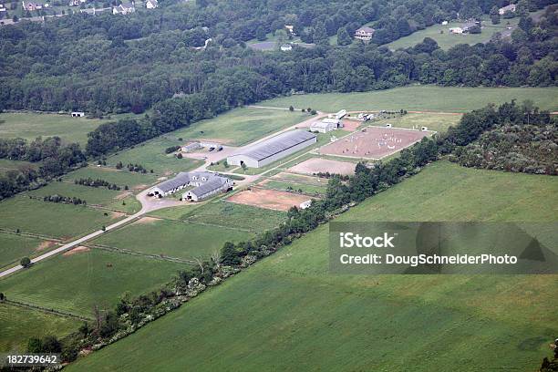 Photo libre de droit de Horse Farm Vue Aérienne banque d'images et plus d'images libres de droit de Cheval - Cheval, Comté de Hunterdon, New Jersey