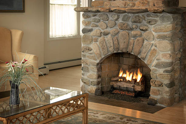 istock Warmth of the fireplace 182740153