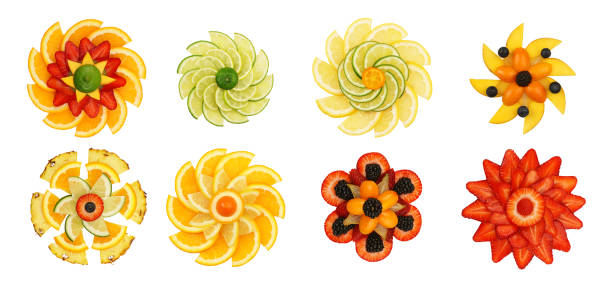 Giant Isolated Fruit Flower Pinwheel Collection