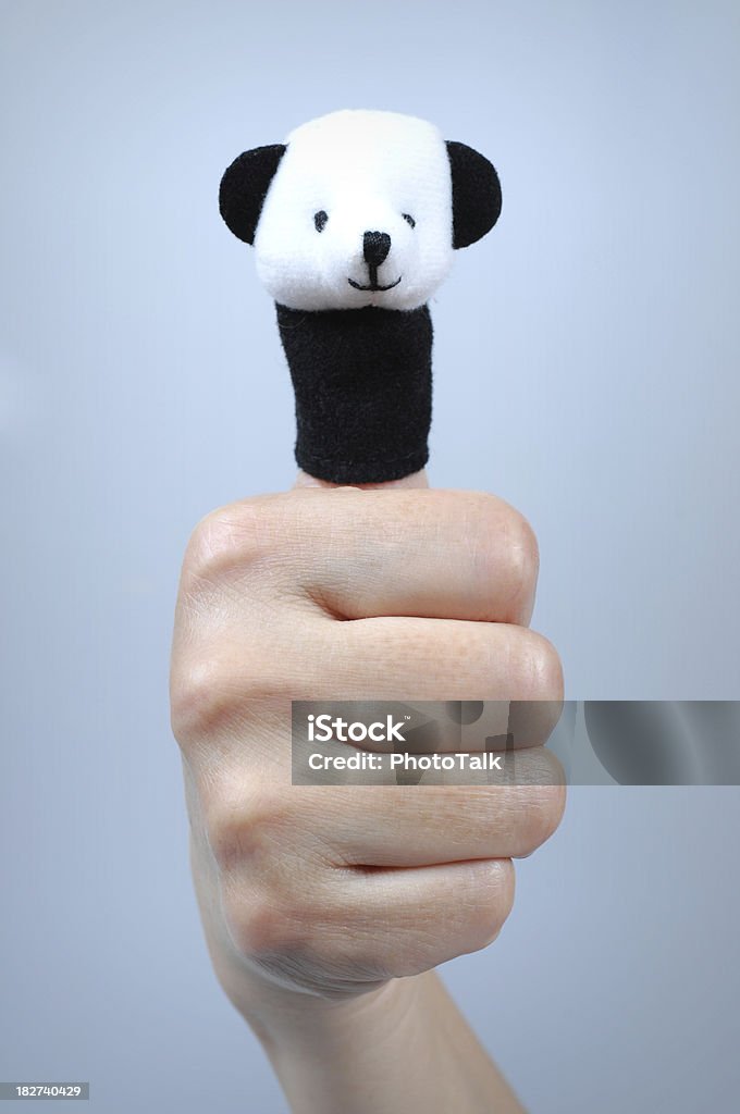 Panda auf Finger-XL - Lizenzfrei Abmachung Stock-Foto