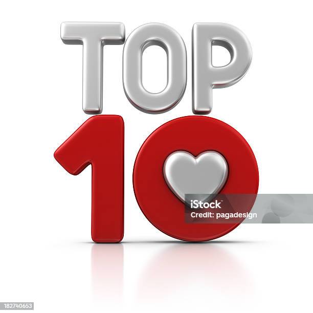 Liebe Topten Stockfoto und mehr Bilder von Zahl 10 - Zahl 10, Herzform, Dreidimensional