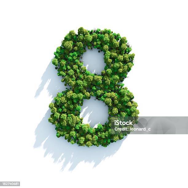 Number 8 Top View Stock Photo - Download Image Now - Number 8, Tree, Leaf