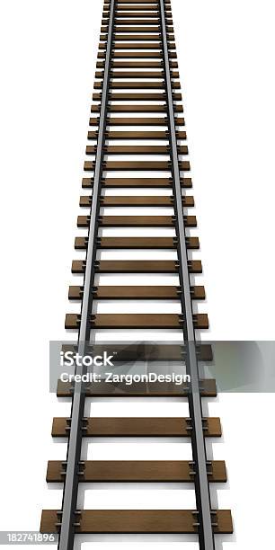 Railroad Tracks Stock Photo - Download Image Now - Cut Out, Railroad Track, Digitally Generated Image