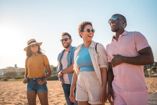 istock Handsome Mid Adult Diverse Friends Smiling and Bonding 1827423061