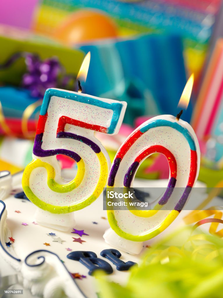 50 anniversaire Bougie - Photo de Anniversaire libre de droits