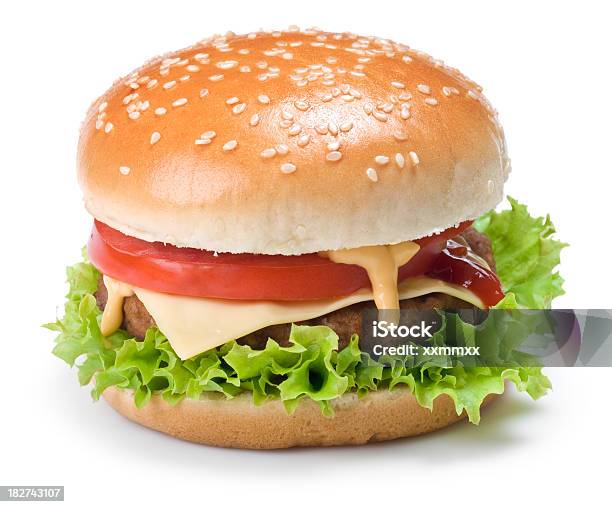 Hamburgerschnellgericht Stockfoto und mehr Bilder von Brotsorte - Brotsorte, Brötchen, Burger