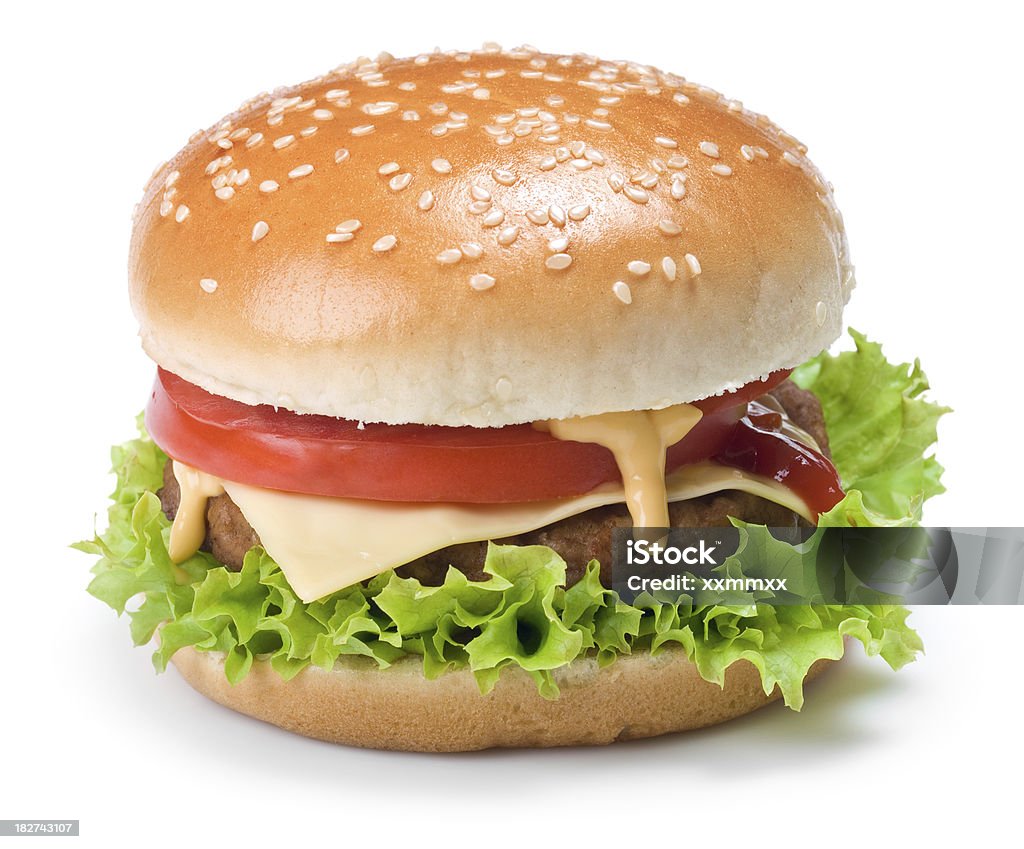 Hamburger di manzo - Foto stock royalty-free di Alimentazione non salutare