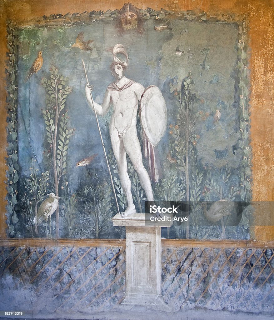 Antico dipinto di Pompei - Foto stock royalty-free di Pompei