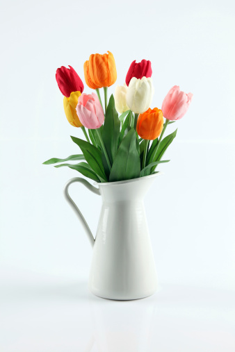 White pitcher full of colorful blooming flowershttp://www.twodozendesign.info/i/1.png