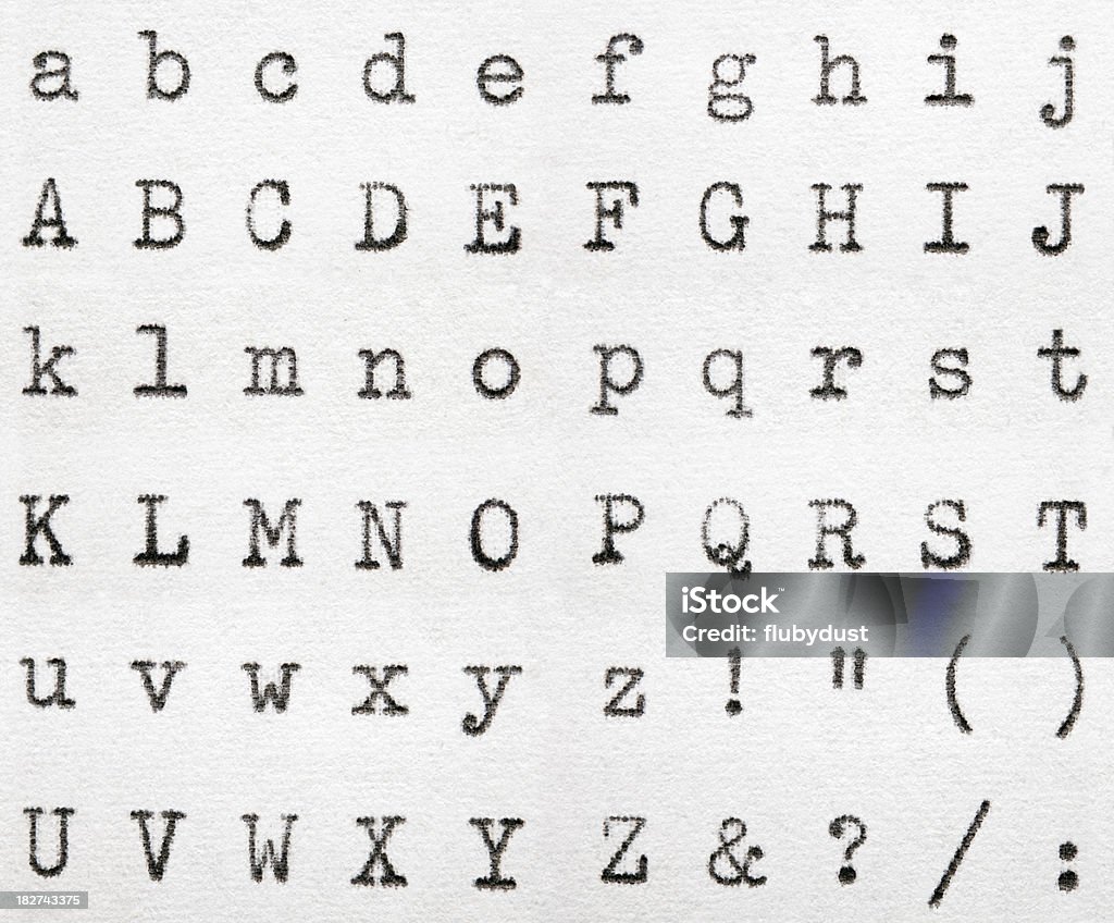 Machine à écrire Police de caractère - Photo de Lettre de l'alphabet libre de droits