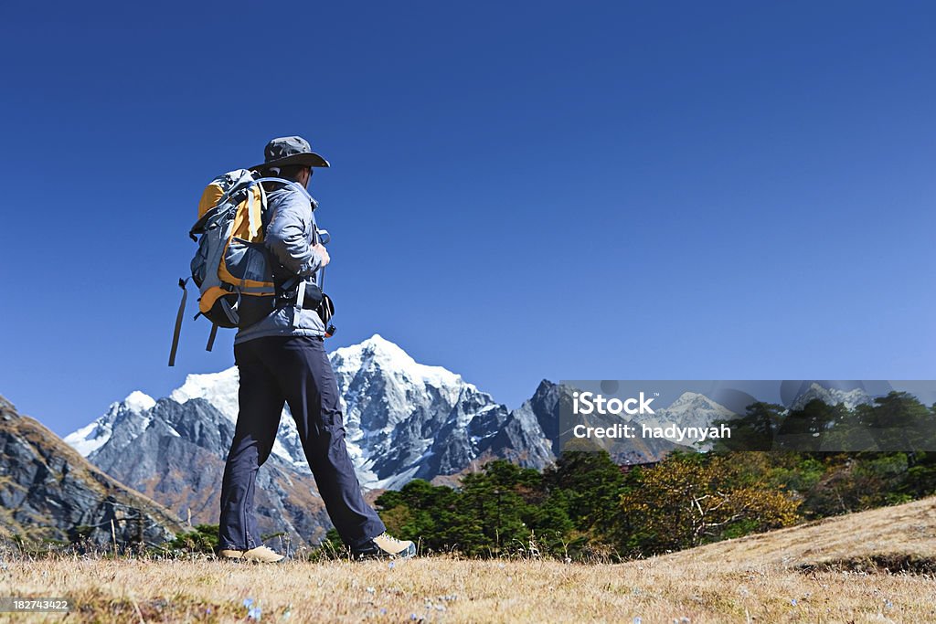 Femmina turista è guardando in Himalaya - Foto stock royalty-free di Adulto