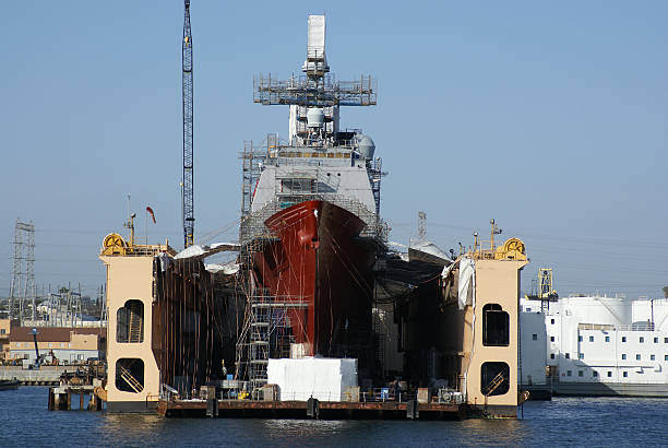 US military aircraft carrier tower and control bridge